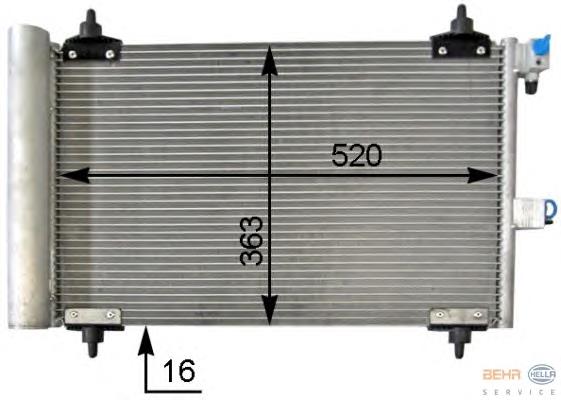 8FC351301034 HELLA radiador de aparelho de ar condicionado