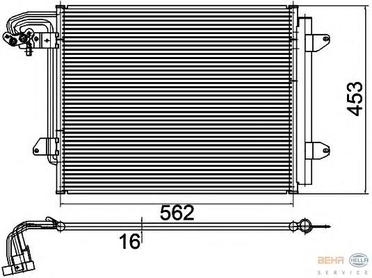8FC 351 301-051 HELLA radiador de aparelho de ar condicionado