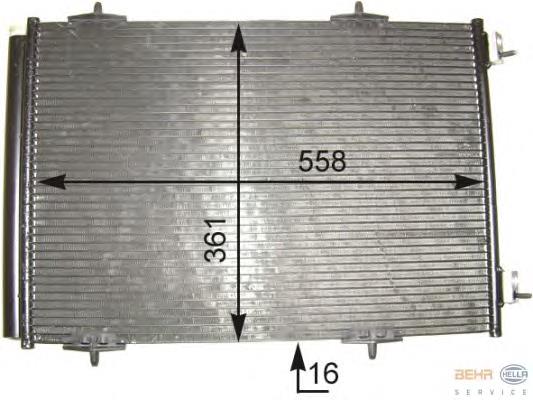 E163371 Peugeot/Citroen radiador de aparelho de ar condicionado