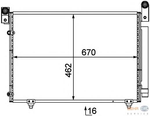 8FC351303741 HELLA radiador de aparelho de ar condicionado