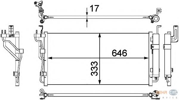 8FC351304401 HELLA radiador de aparelho de ar condicionado