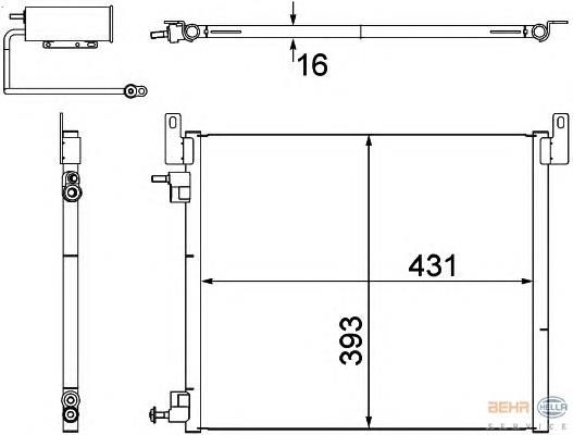 8FC351304481 HELLA radiador de aparelho de ar condicionado