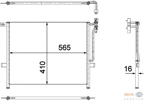 8FC351304511 HELLA radiador de aparelho de ar condicionado