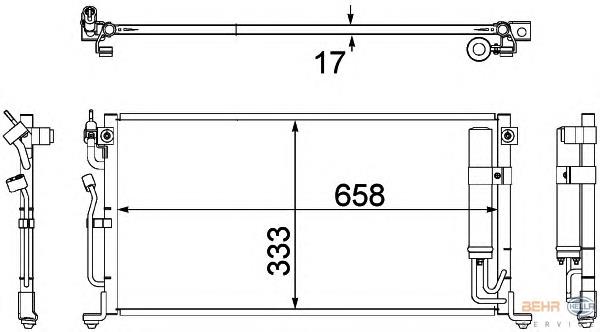 MN151100 Chrysler radiador de aparelho de ar condicionado