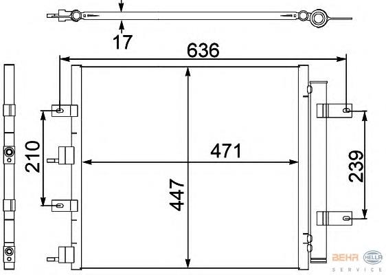 8FC351304181 HELLA radiador de aparelho de ar condicionado