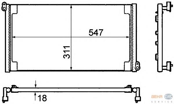 Radiador de aparelho de ar condicionado 46809637 Fiat/Alfa/Lancia