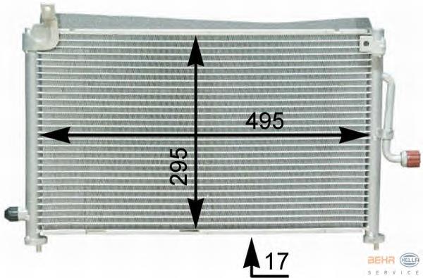 8FC351302641 HELLA radiador de aparelho de ar condicionado