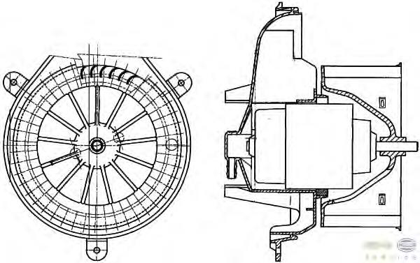 8EW351303321 HELLA motor de ventilador de forno (de aquecedor de salão)