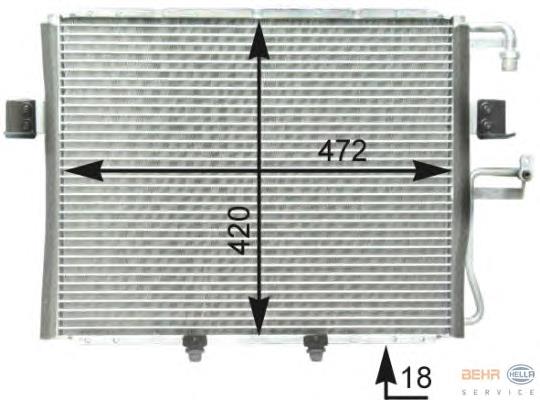 0K01161480L Hyundai/Kia radiador de aparelho de ar condicionado