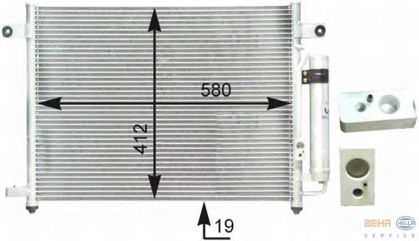 8FC351302731 HELLA radiador de aparelho de ar condicionado