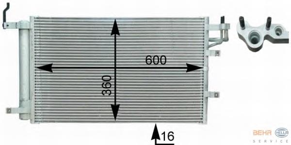 Radiador de aparelho de ar condicionado para KIA Spectra 