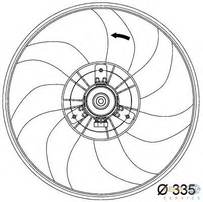 Ventilador elétrico de esfriamento montado (motor + roda de aletas) para Opel Corsa (X12)