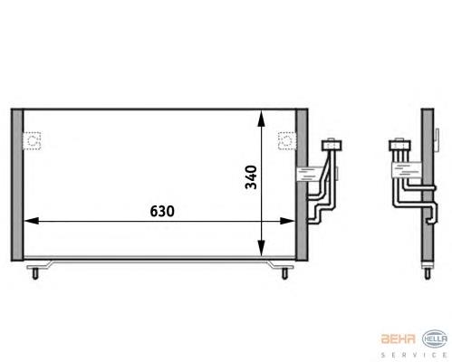 8FC351024151 HELLA radiador de aparelho de ar condicionado