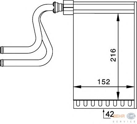 Купить 8FH351024261 HELLA Радиатор печки