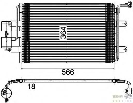 8FC351036384 HELLA radiador de aparelho de ar condicionado