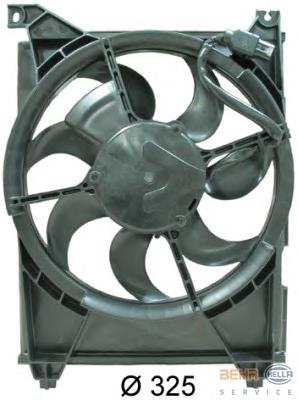 8EW351034701 HELLA difusor do radiador de aparelho de ar condicionado, montado com roda de aletas e o motor