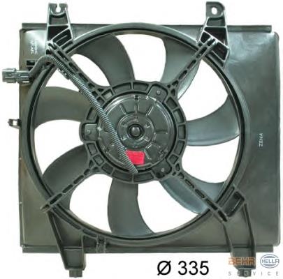 8EW351034481 HELLA difusor do radiador de esfriamento, montado com motor e roda de aletas