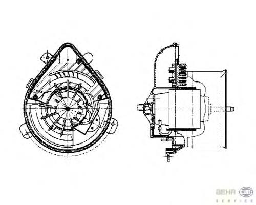 Motor de ventilador de forno (de aquecedor de salão) para Peugeot 806 (221)