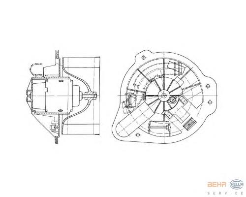 8EW009157591 HELLA motor de ventilador de forno (de aquecedor de salão)