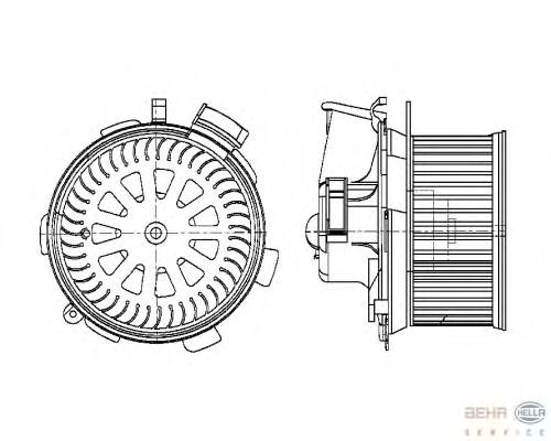8EW351149644 HELLA motor de ventilador de forno (de aquecedor de salão)