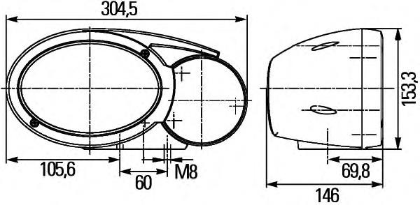 Правая фара 1EB996167041 HELLA