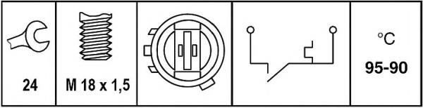 Sensor de temperatura do fluido de esfriamento (de ativação de ventilador do radiador) Honda CR-V 1 RD