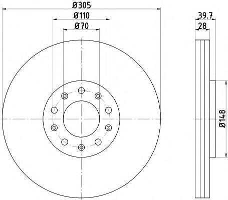 8DD355116641 HELLA disco do freio dianteiro