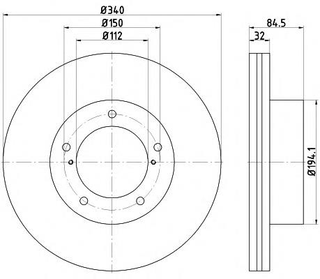 8DD355116551 HELLA disco do freio dianteiro