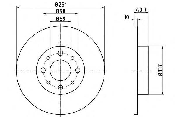 8DD355116441 HELLA disco do freio traseiro