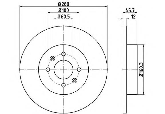 8DD355115811 HELLA disco do freio traseiro