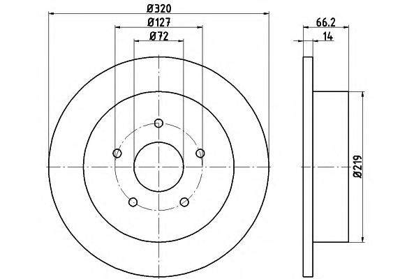 8DD355115501 HELLA disco do freio traseiro