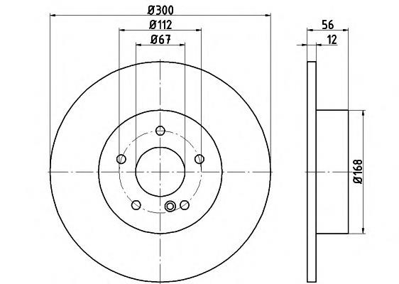 8DD355115411 HELLA disco do freio traseiro