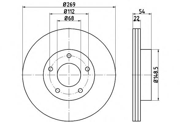 8DD355115441 HELLA disco do freio traseiro