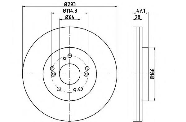 8DD355115941 HELLA disco do freio dianteiro