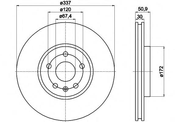 Купить 8DD355116051 HELLA Ротор тормозной