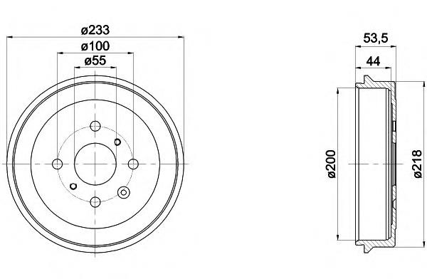 8DT355300581 HELLA tambor do freio traseiro