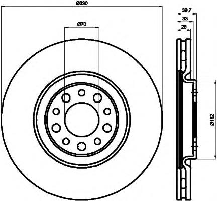 8DD355112521 HELLA disco do freio dianteiro