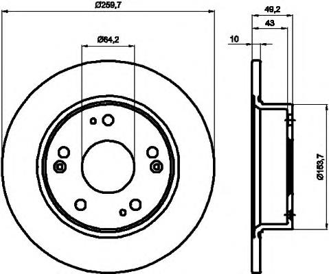 8DD355112461 HELLA disco do freio traseiro