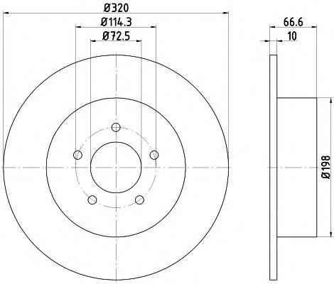 8DD355117411 HELLA disco do freio dianteiro