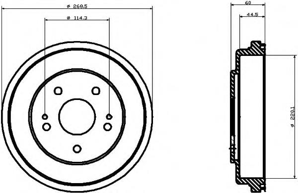 8DT355300291 HELLA tambor do freio traseiro