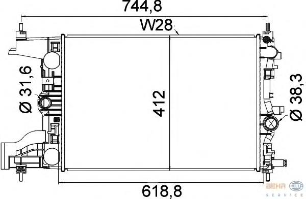 5511082 Polcar radiador de esfriamento de motor
