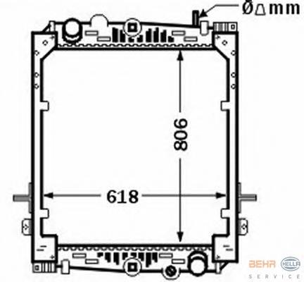 8MK 376 774-341 HELLA radiador de esfriamento de motor