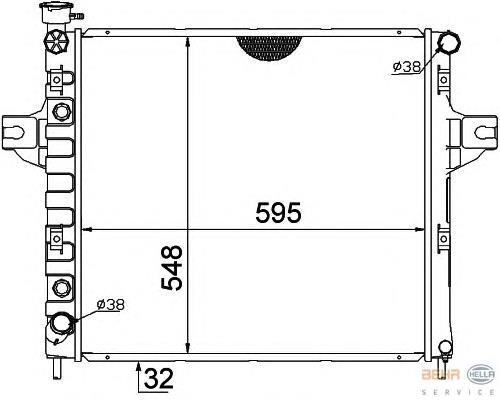 8MK376774251 HELLA radiador de esfriamento de motor