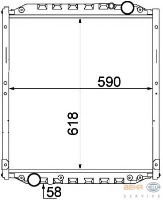 8MK376774441 HELLA radiador de esfriamento de motor