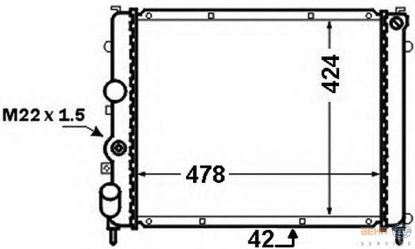 8MK376771-661 HELLA radiador de esfriamento de motor