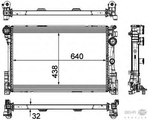 8MK376780691 HELLA radiador de esfriamento de motor