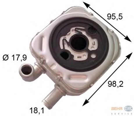 8MO 376 778-051 HELLA radiador de óleo (frigorífico, debaixo de filtro)