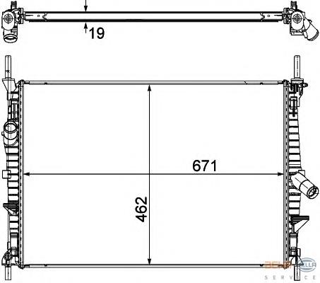 8MK376764501 HELLA radiador de esfriamento de motor