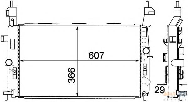 8MK376771-221 HELLA radiador de esfriamento de motor