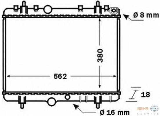 Radiador de esfriamento de motor 58312A NRF